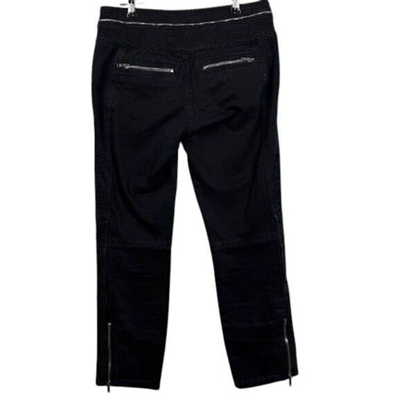 Isabel Marant Loma Cropped Jeans Moto Inspired Zippers and Textures Size 4 (36FR - Picture 5 of 16